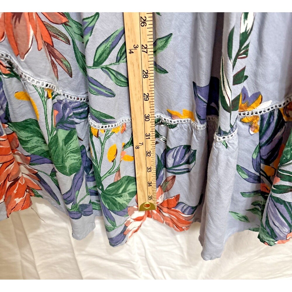 Patrons of Peace Gray Tropical Floral Maxi Skirt - Perfect Summer Vacation Boho - Picture 7 of 8